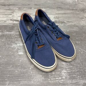 Polo Ralph Lauren Blue Canvas Boat Dock Shoes 10 D